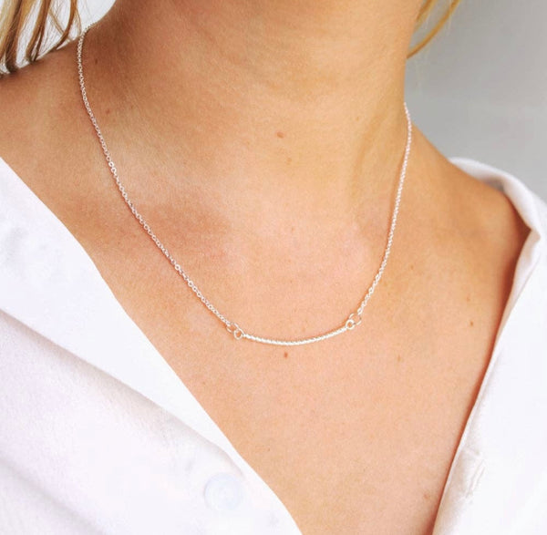 Delicate Curved Bar Necklace